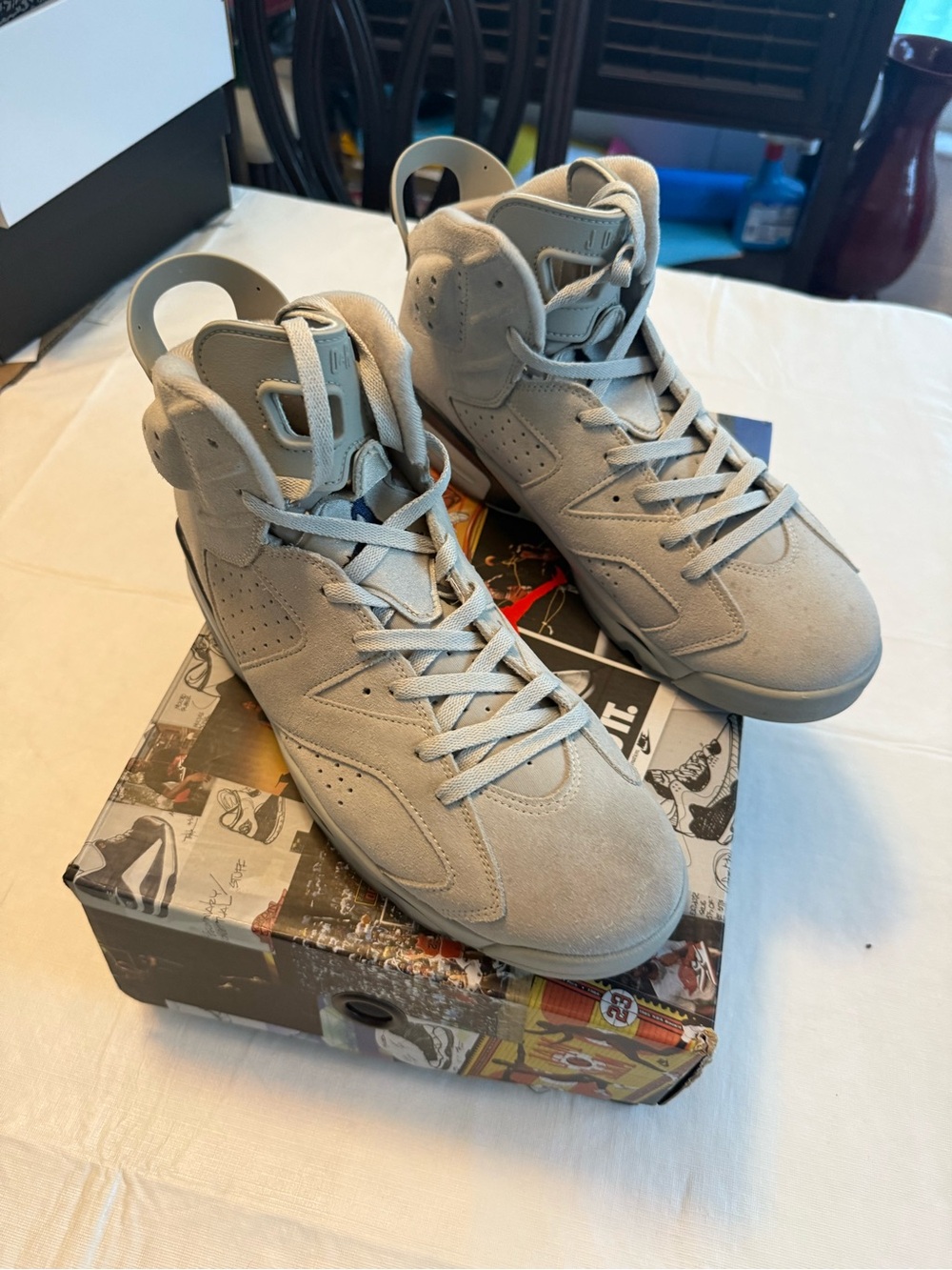 Retro Jordan Suede 6’s 🔥Men's Athletic Shoes in Light Grey (Georgetown)